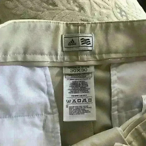 Adidas Beige Golf Pants Stretch Flat Front Athleisure Active Wear - Picture 6 of 8
